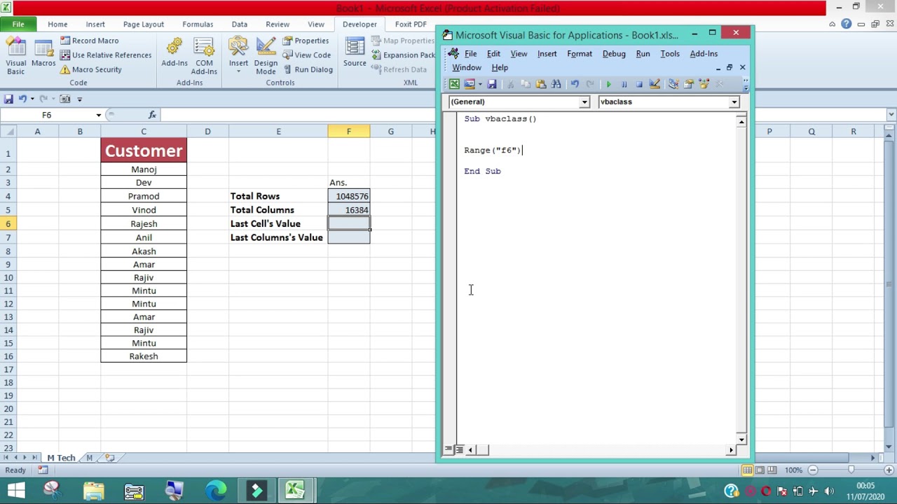 VBA Tutorial - How to Count Rows, Columns and Last Cell's Value