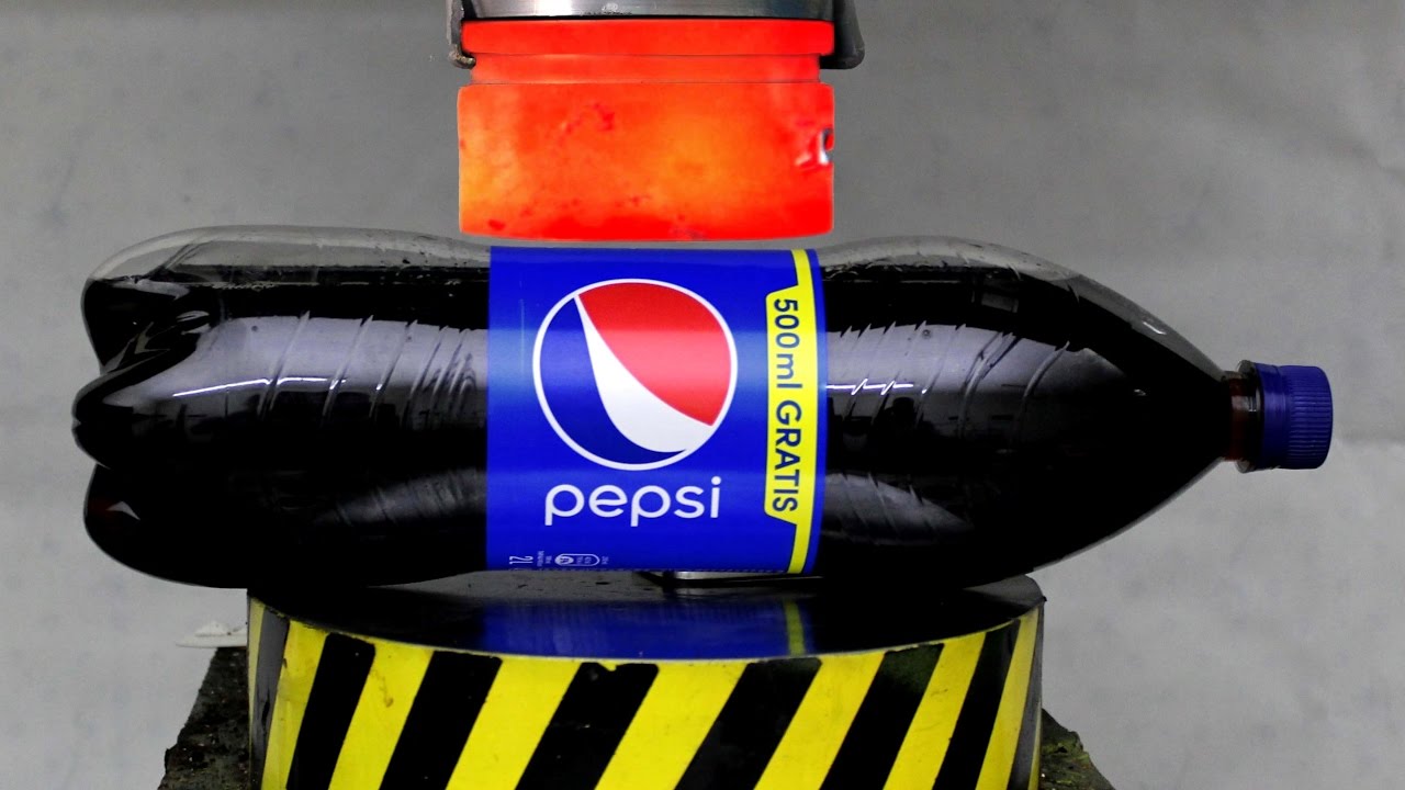 EXPERIMENT Glowing 1000 degree HYDRAULIC PRESS 100 TON vs PEPSI