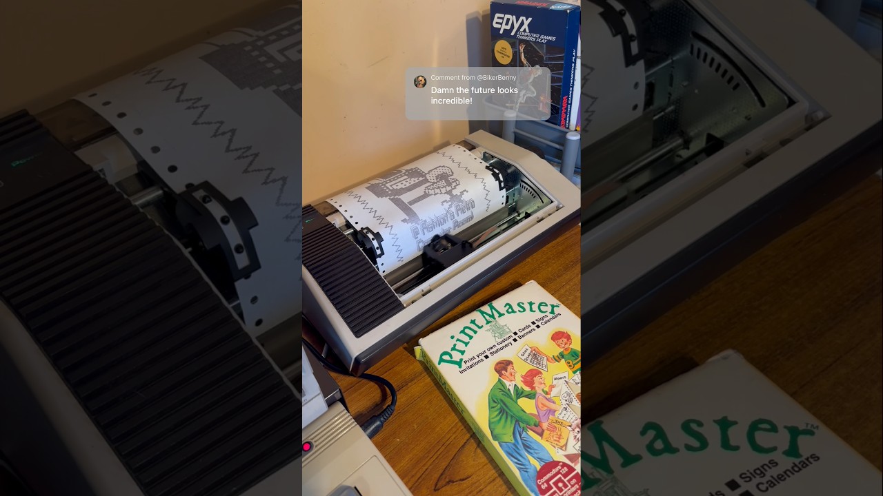The future was 8 bit! Commodore 64, PrintMaster & MPS-801 dot matrix printer #retrocomputing #80s