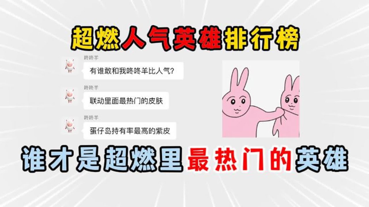 蛋仔派对：超燃人气排行榜，假如把出场率作为排名，谁才是超燃最热门的英雄！【小粉蛋可悠】