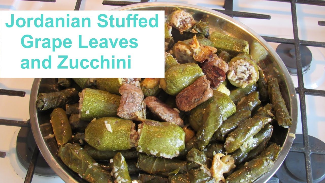Jordanian Stuffed  Grape Leaves and Zucchini (Mahshi) /  