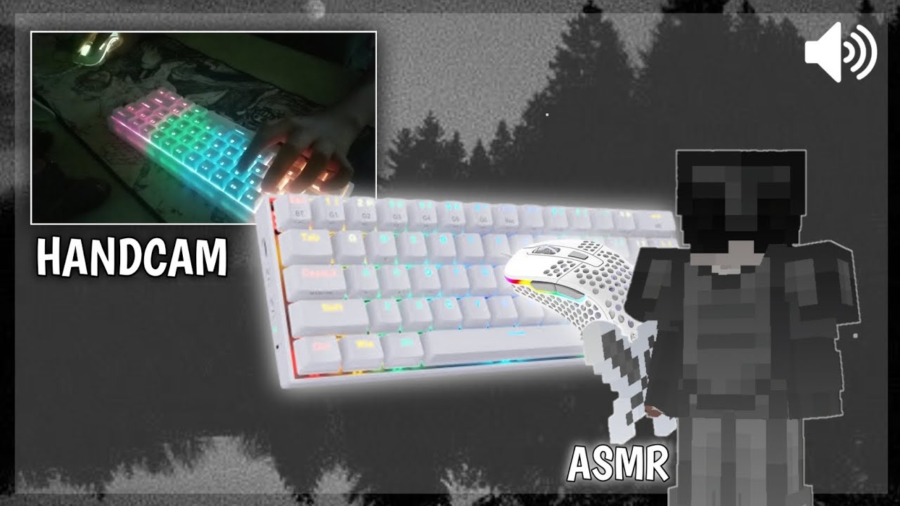 Hive sky wars Keyboard+Mouse sounds ASMR+HANDCAM  uncut (OTG)MCPE
