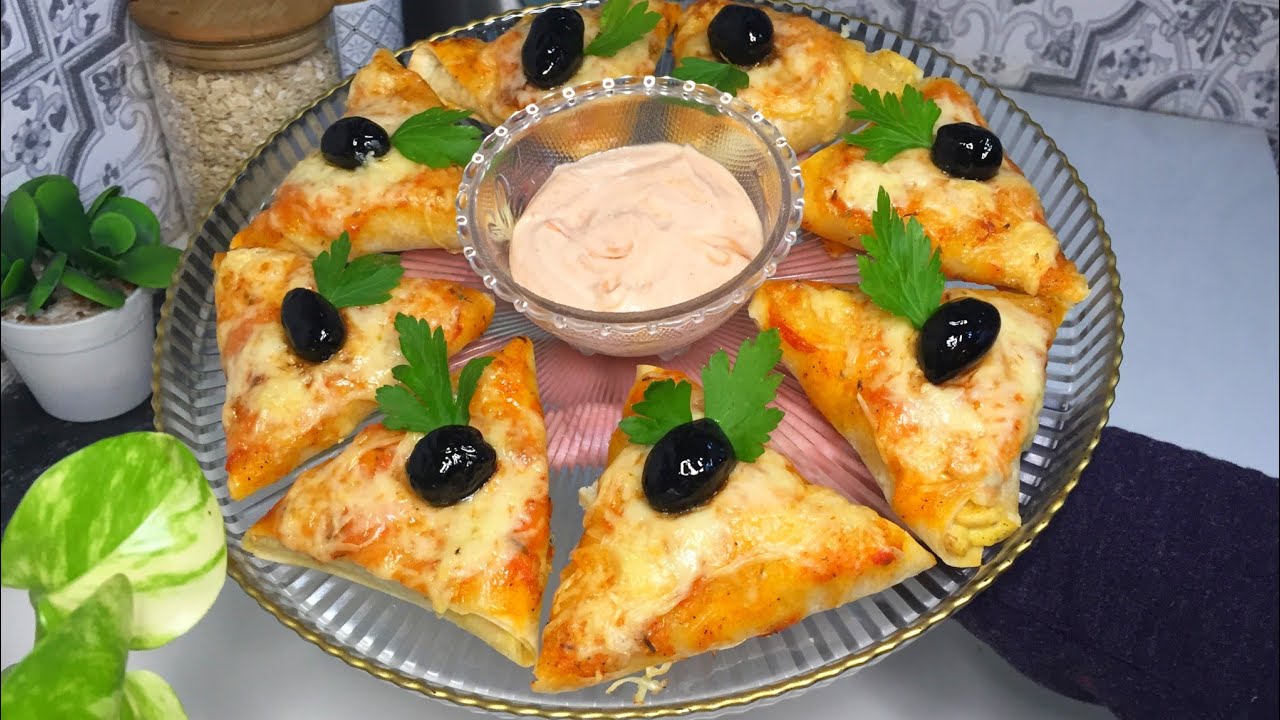 مملحات رمضان 🌛ميني طاكوس على شكل بيتزا بالدجاج سهل تحضير و البنة ولا أروع👌