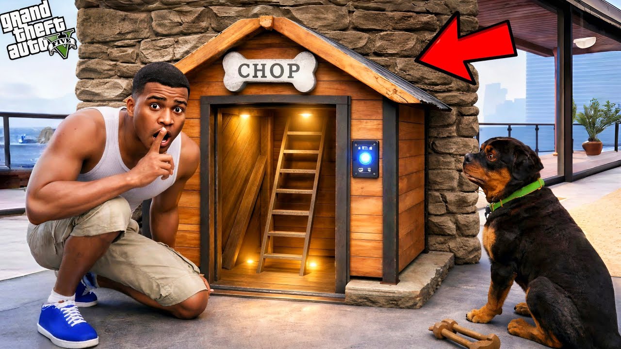 Franklin Found Chop Hidden Secret Base Inside His House|| Gta 5
