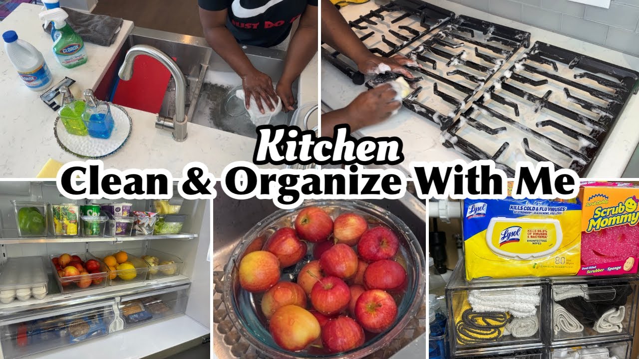 KITCHEN CLEAN & ORGANIZE WITH ME| EXTREME CLEANING MOTIVATION