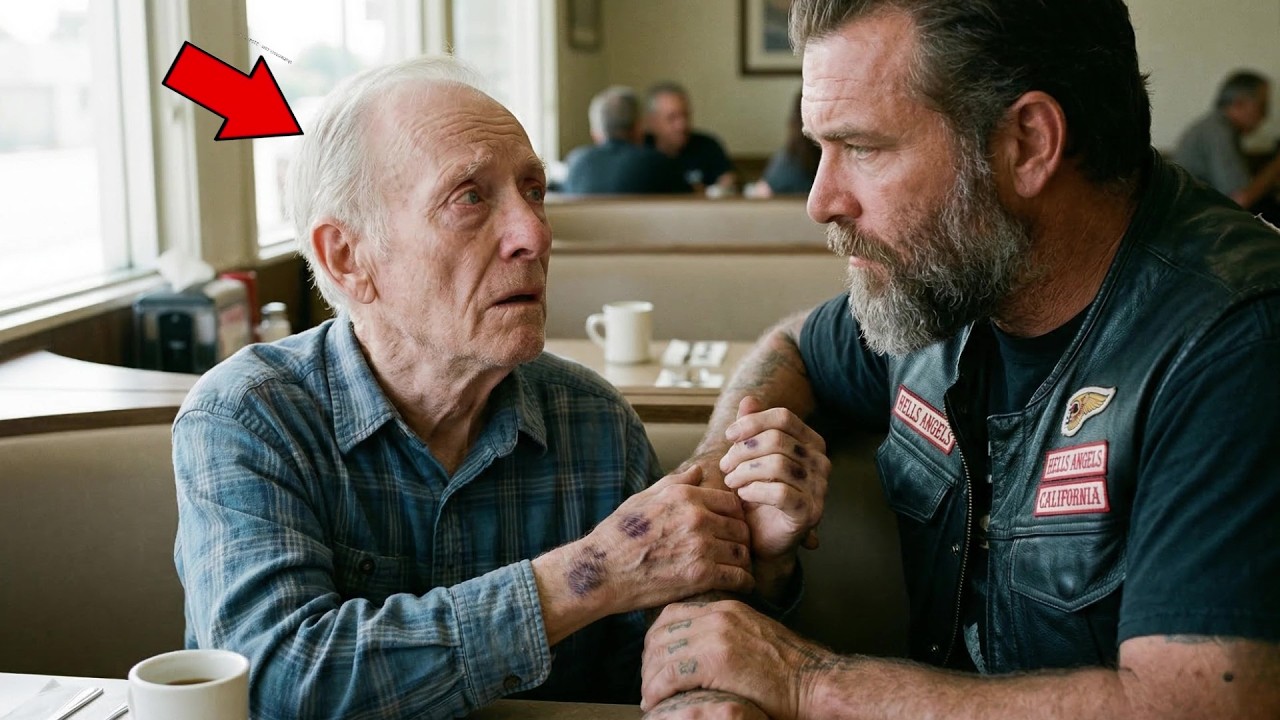 A Hells Angel Noticed the Bruises on the Old Man's Wrists at the Diner — The Truth Broke His Heart