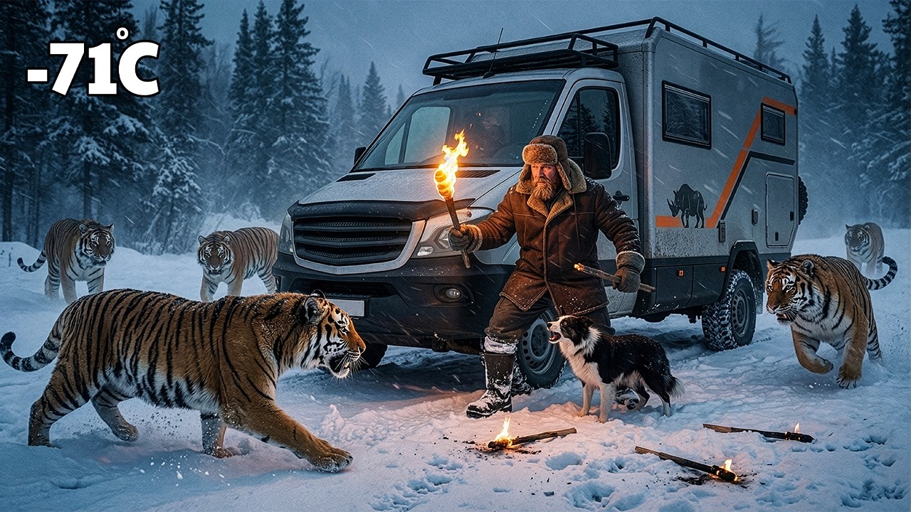 Trapped in a Siberian Blizzard | Man and Dog Survive a Night Surrounded by a Pack of Tigers