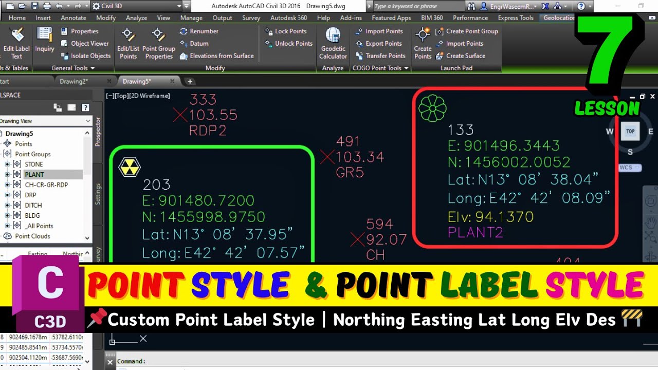 Create New Point Style | Point Label Style | Edit or Change Point Style in Civil 3D | Lesson 7