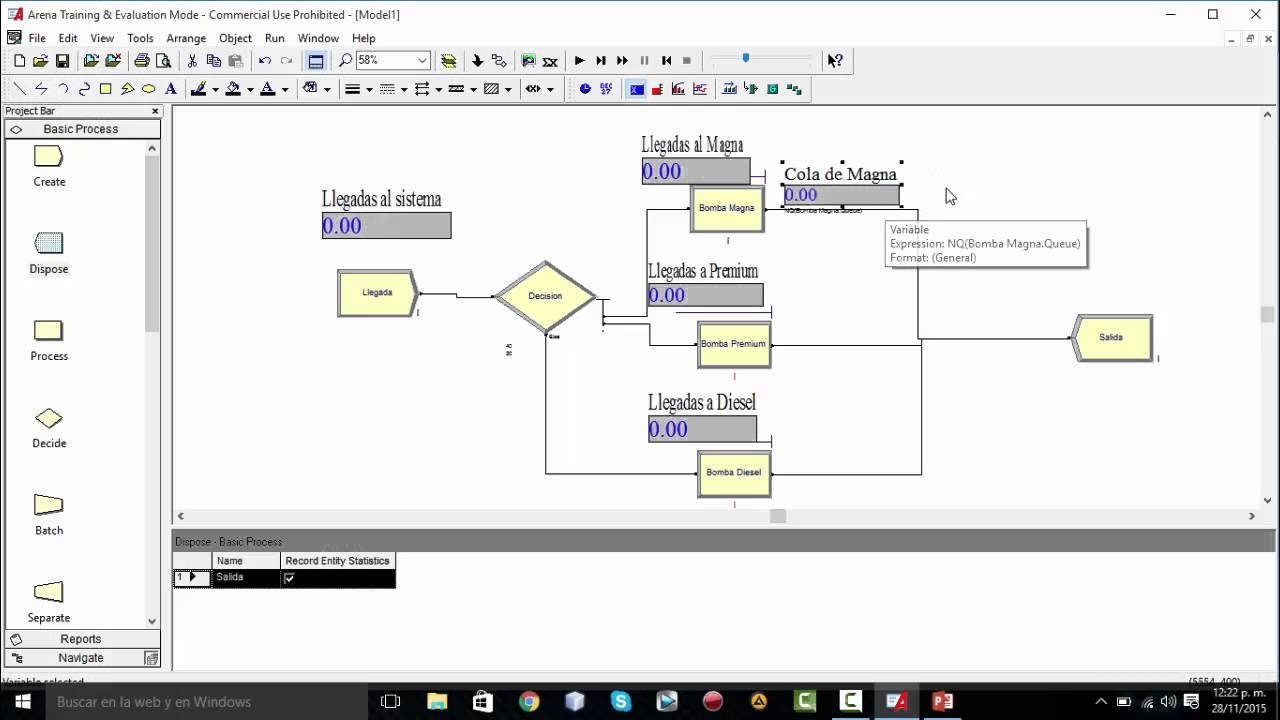 Gasolinera simulado en Arena