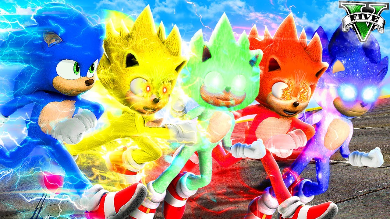 Qué SONIC ELEMENTAL es el MÁS RÁPIDO en GTA 5 ?? (Sonic movie mod)
