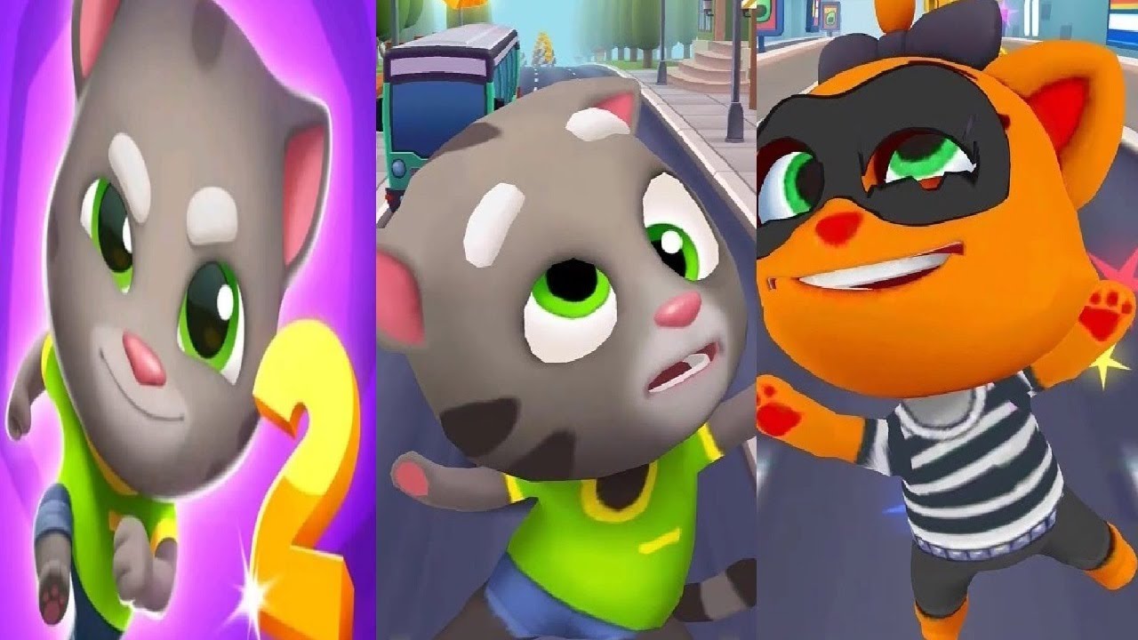 TALKING TOM GOLD RUN 1 VS TALKING TOM GOLD RUN 2 Panda Panda Run Game Talking Tom VS koko the robber