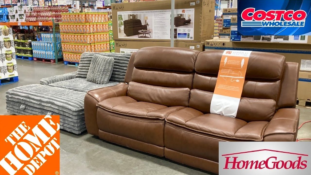 COSTCO HOMEGOODS HOME DEPOT FURNITURE SOFAS CHAIRS TABLES SHOP WITH ME SHOPPING STORE WALK THROUGH