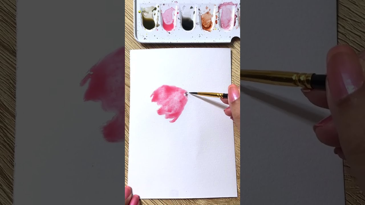 Loose watercolor flower painting using wet on wet technique 💗💛 