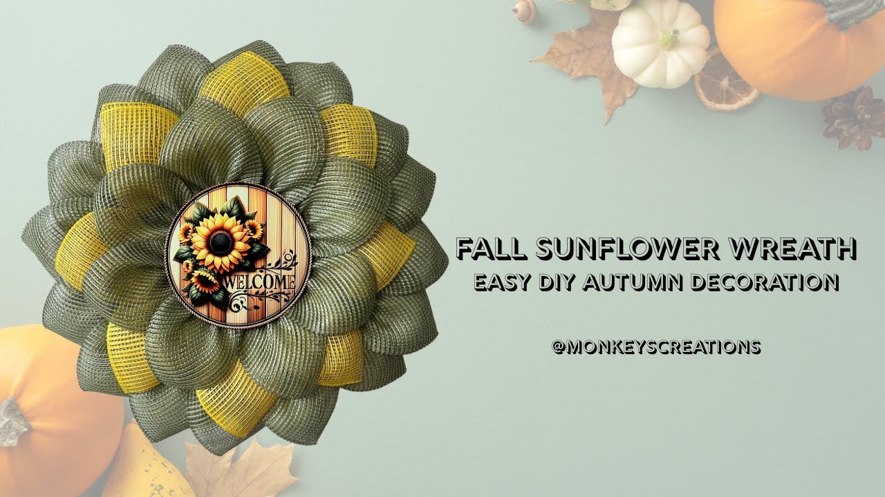 Осенний венок из подсолнухов своими руками: мастер-класс #howto #homedecor #autumn