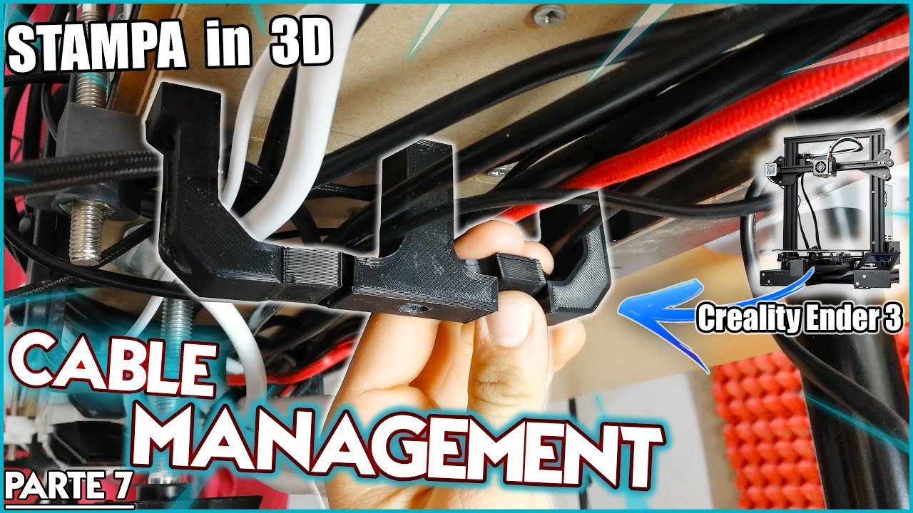 Cable management - Stampati 3D - supporti cavi - Ender 3 ( postazione studio 7 - 10)
