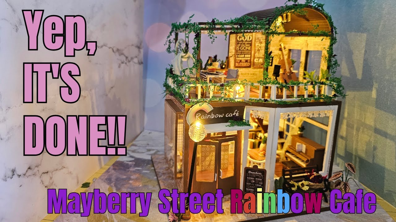 Mayberry Street: Rainbow Cafe 🌈FINALE! let's put this all together! #miniatures #dollhouse