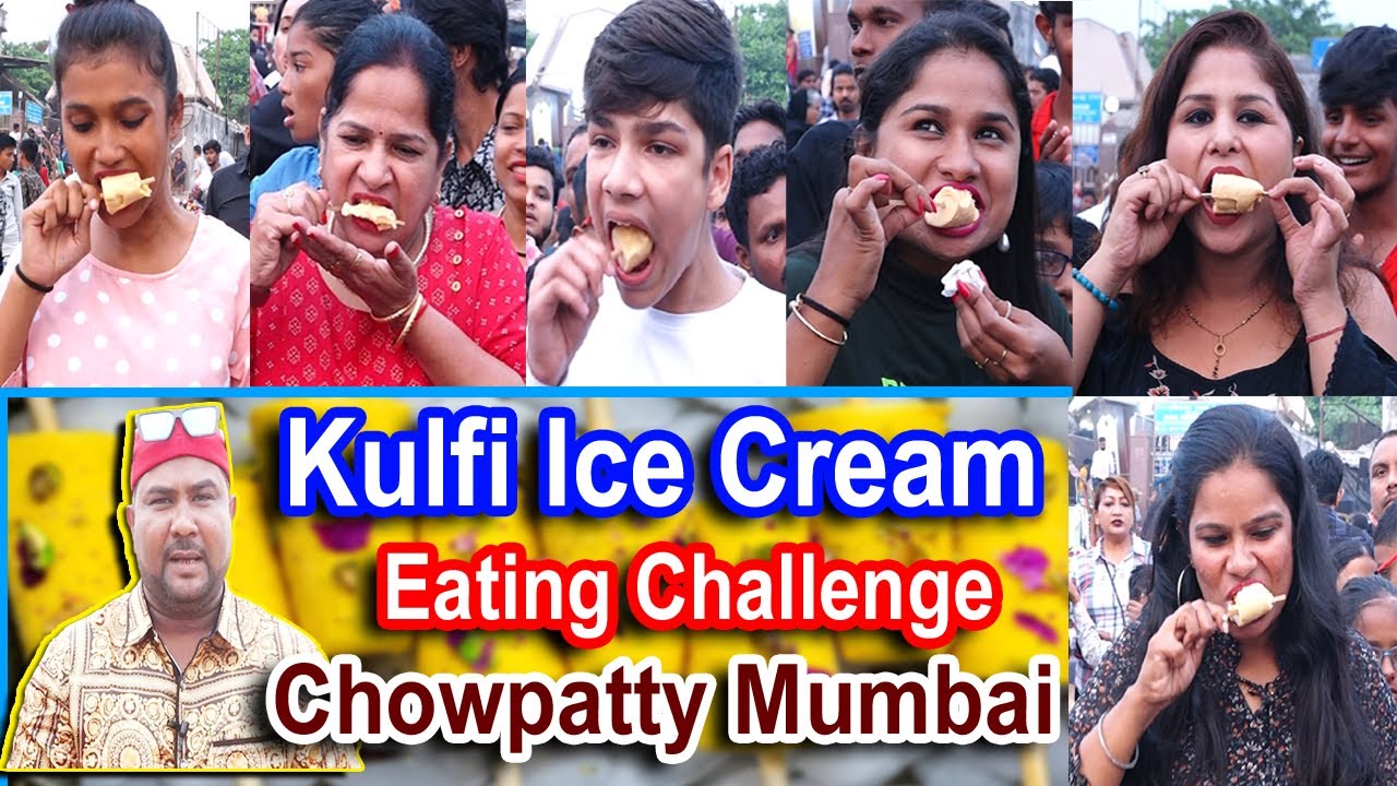 Kulfi Ice Cream Eating Challenge in Just 2 Mins at Chowpatty Mumbai | Ali Khan Chotu