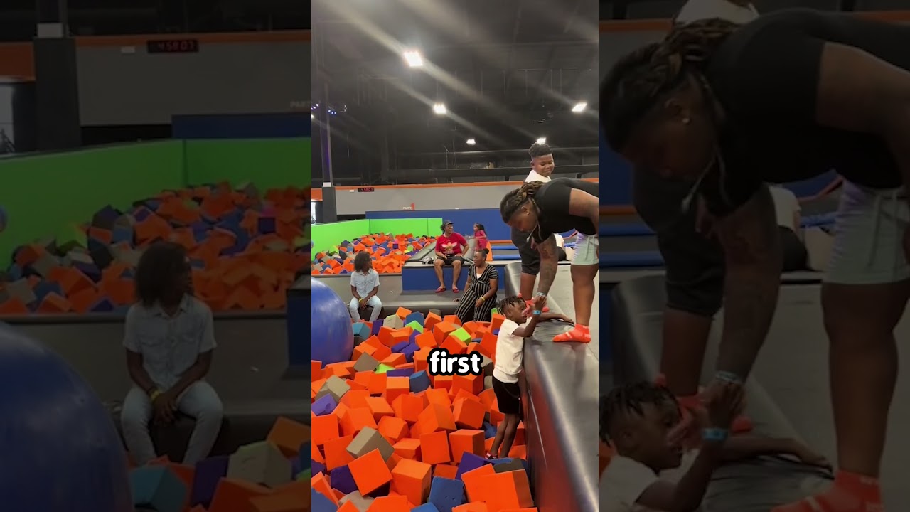 Kid tries first ever backflip! 😂