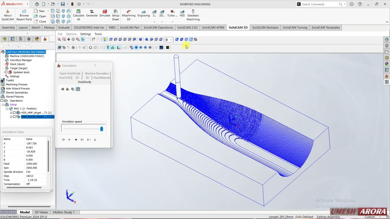 #solidcam #Morphed machining