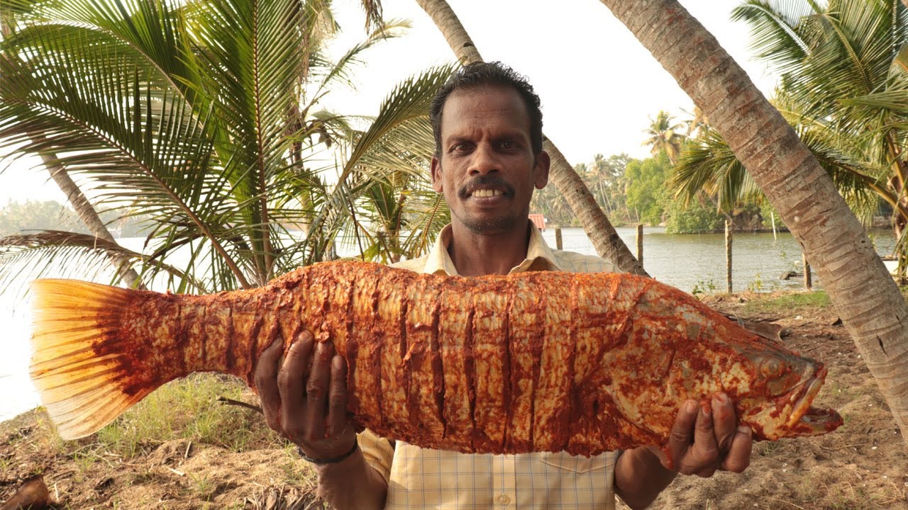 8 KG BIG FISH GRILLED | Primitive Technology Cooking And Eating | How to make Grilled Fish
