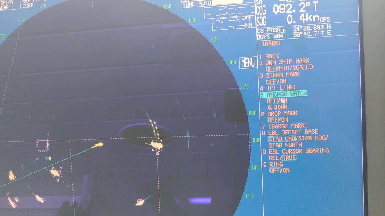 Anchor watch on radar ARPA