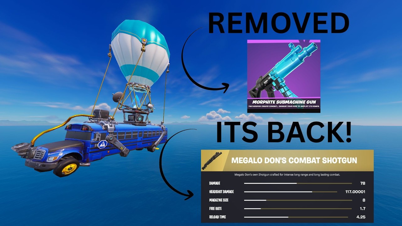 Fortnite Reload Hotfix Update (Morphite Weapons REMOVED, Megalo Don's Combat Shotgun ADDED)