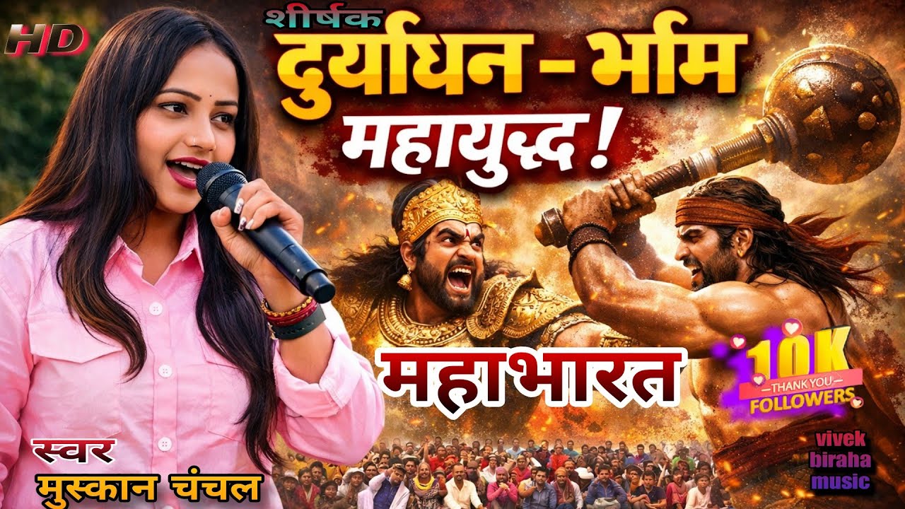 महाभारत का वीर रस बिरहा | भीम-दुर्योधन युद्ध का शानदार वर्णन#मुस्कान_चंचल #भोजपुरी_बिरहा 
