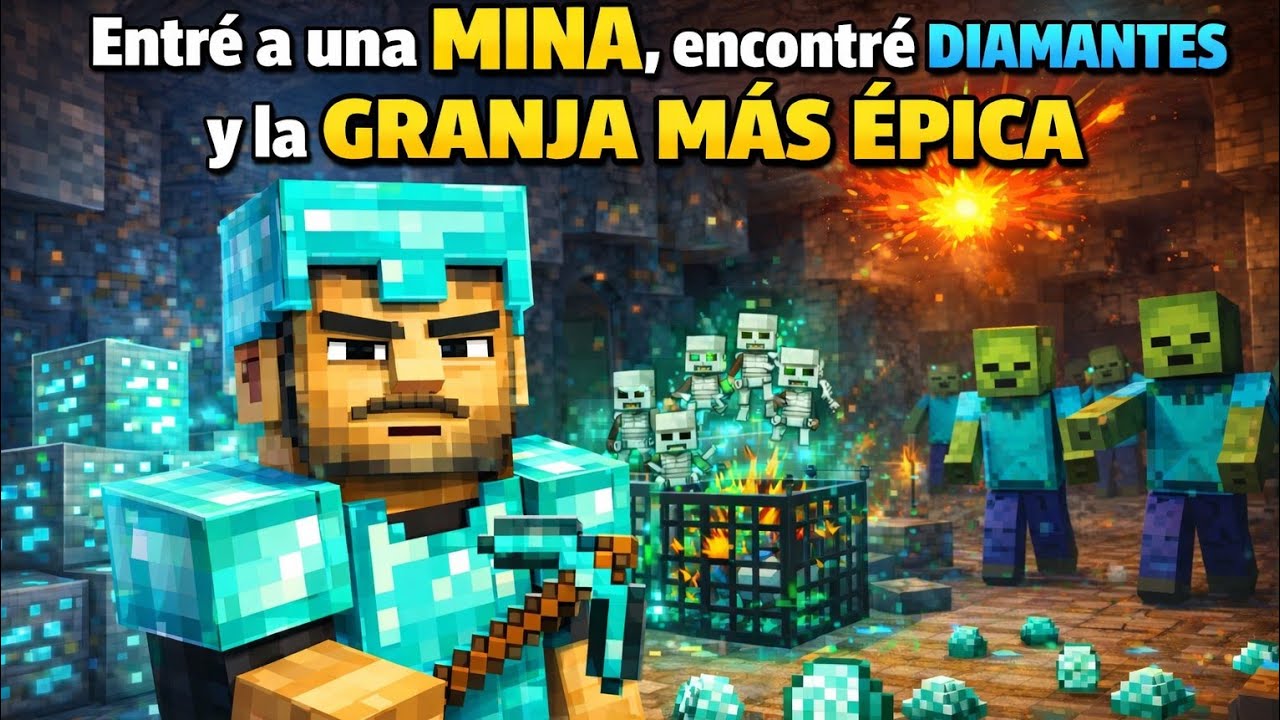 Entré a una MINA, encontré DIAMANTES y la GRANJA MÁS ÉPICA  | Minecraft #15
