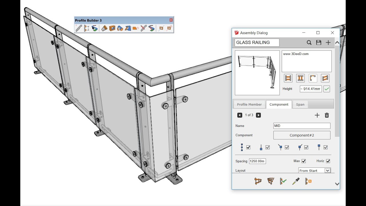 การสร้าง Assembly ในโปรแกรม SketchUp ด้วย Profile Builder 3 - 003