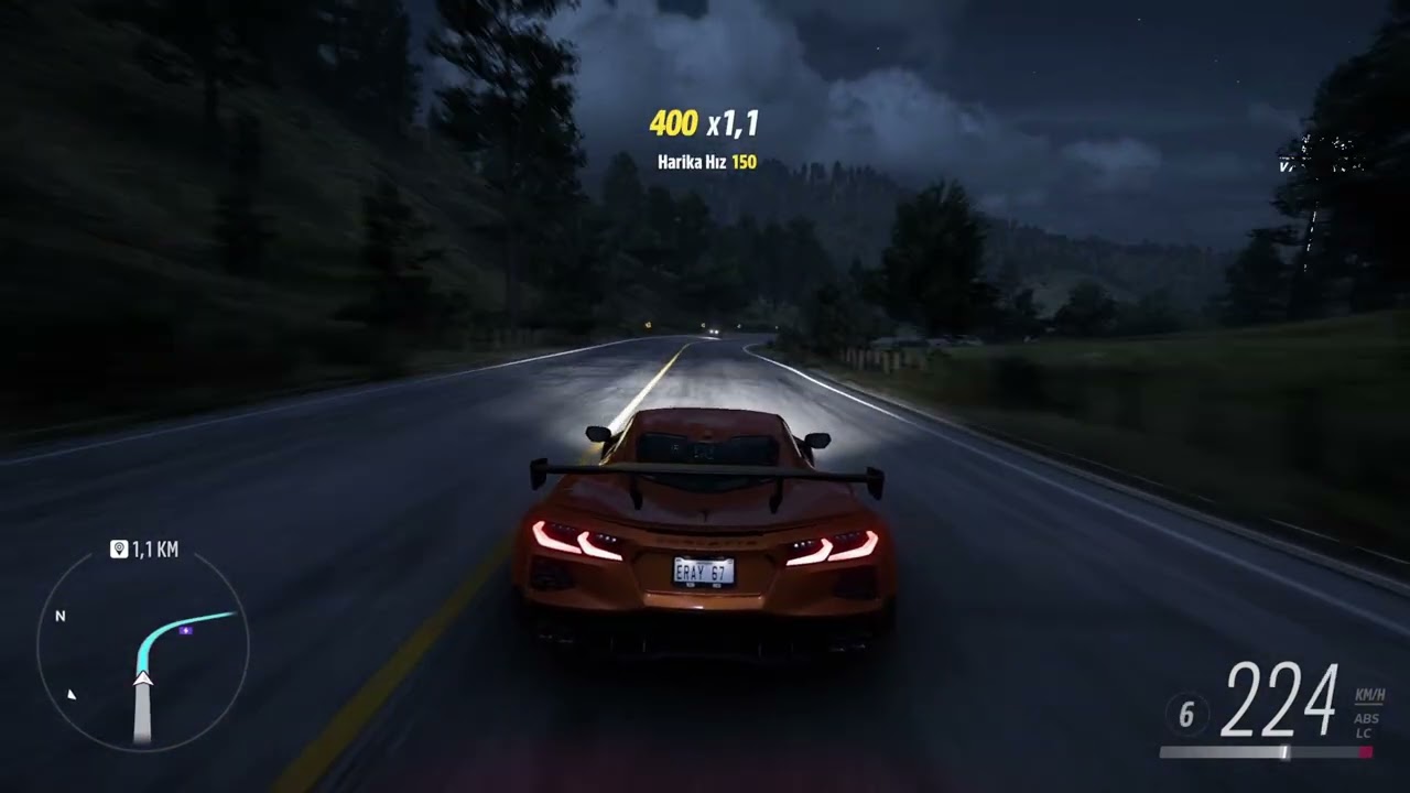 🔥 Gece Yollarında Chevrolet Corvette C8 Canavarı! – Forza Horizon 5