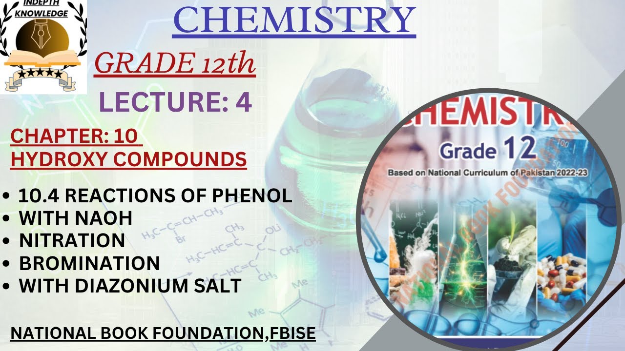 10.4REACTIONS OF PHENOL|UNIT:10|HYDROXY COMPOUNDS| CHEMISTRY|GRADE:12|HSSC-II|FBISE|NBF