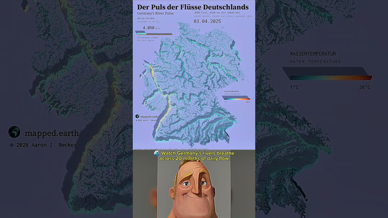 Every River in Germany, Moving Across 20 Months 🌊🇩🇪