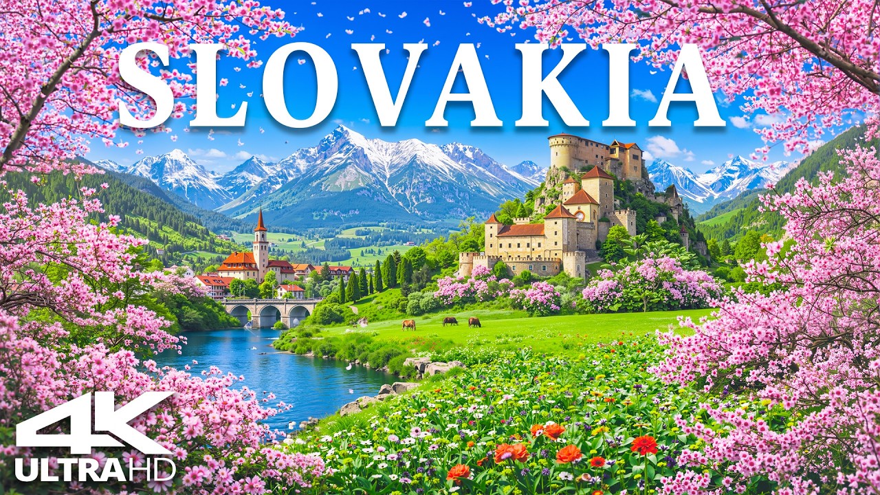 Весна в Словакии 4K | Величественные горы, исторические замки и цветущие луга 🌸