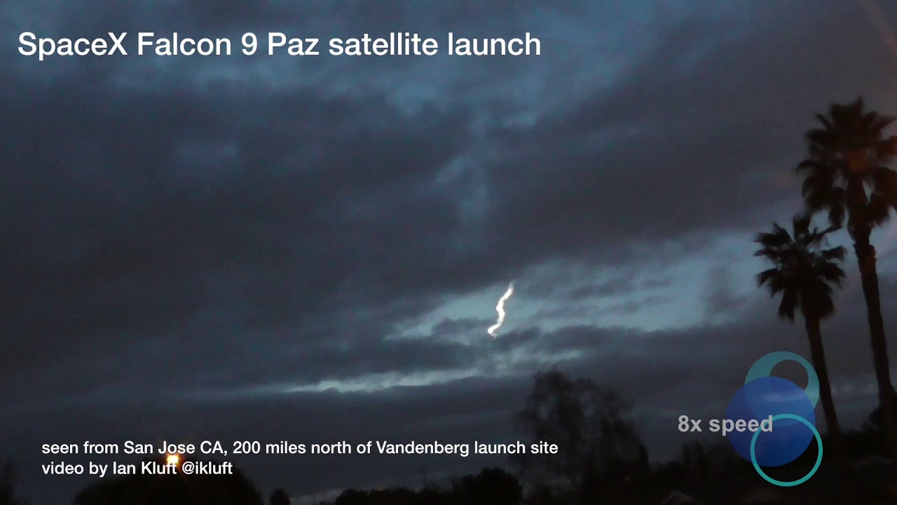 2018-02-22 SpaceX PAZ launch viewed from San Jose