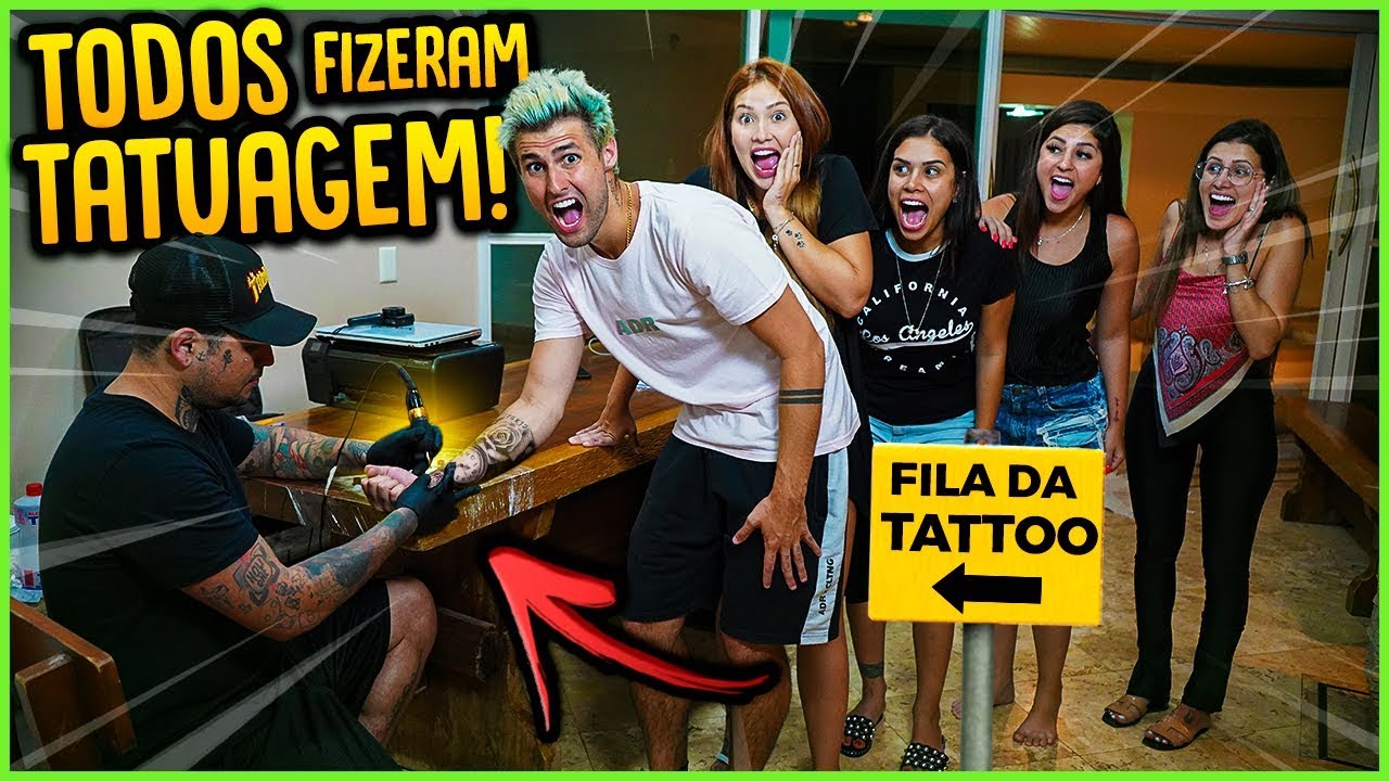 TODOS DA CASA FIZERAM UMA TATUAGEM NO CORPO!! [ REZENDE EVIL ]