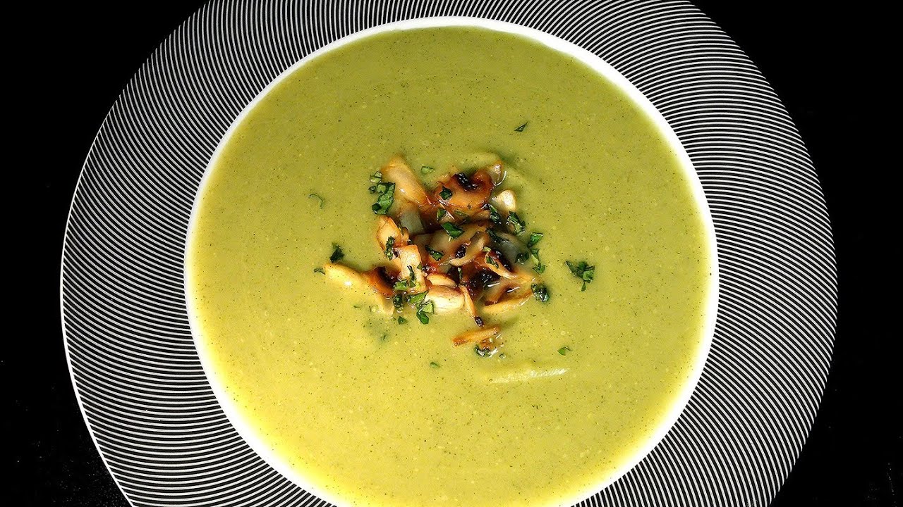 Crema de calabacin con champiñones