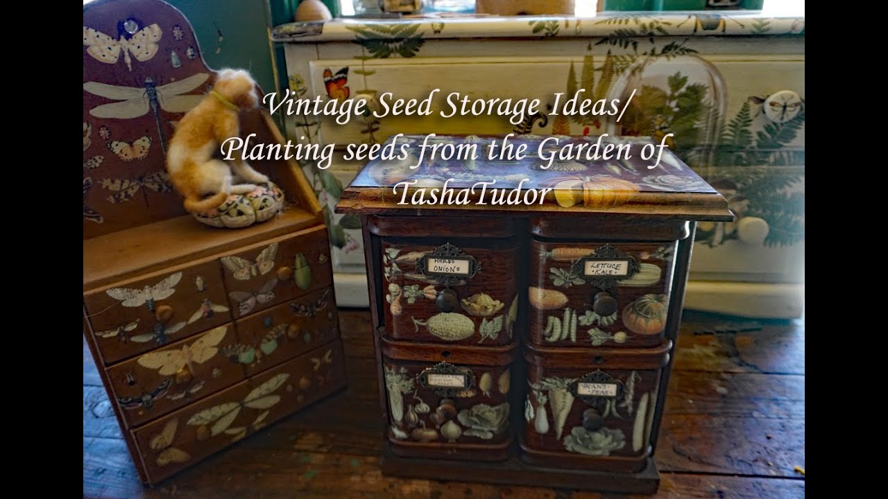Vintage Seed Storage/ Planting seeds from Tasha Tudor