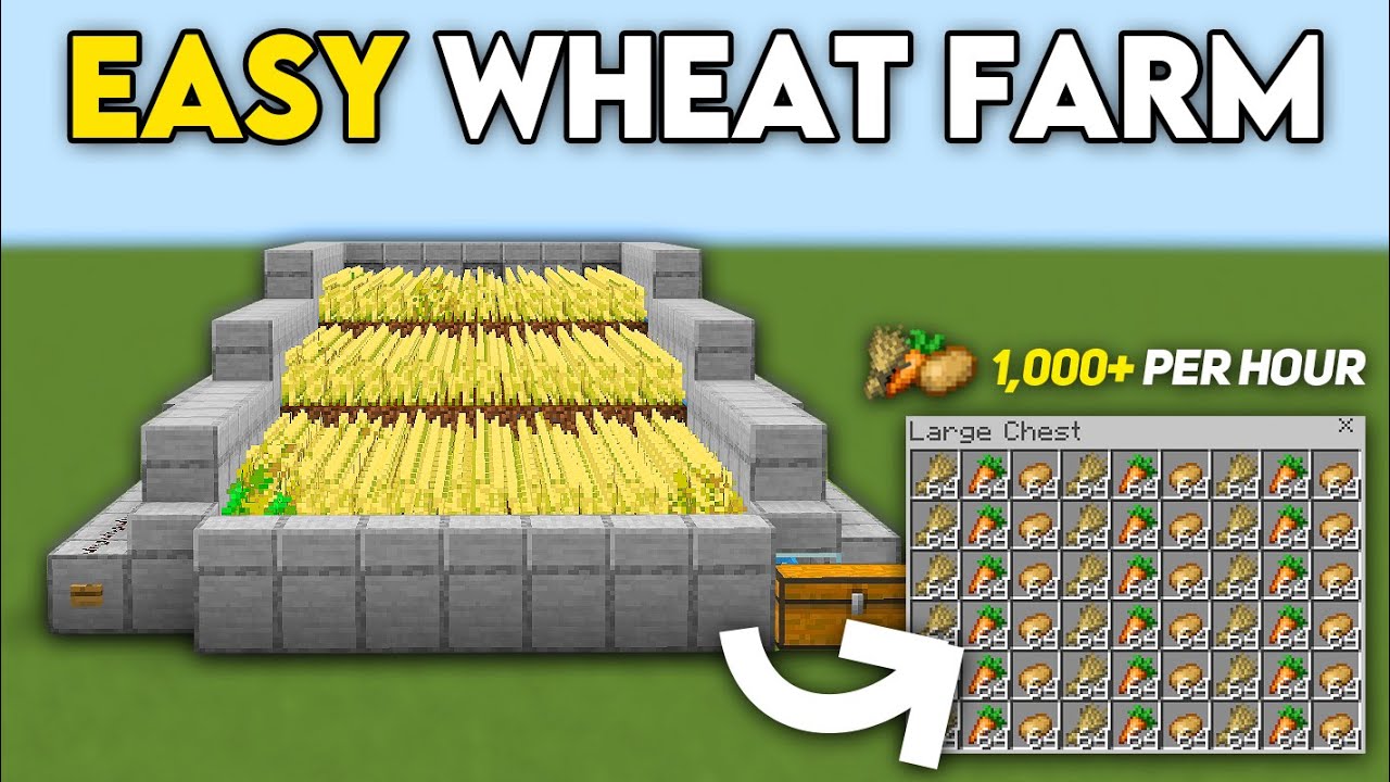 EASY AUTO WHEAT FARM in 1.21 Minecraft Bedrock !