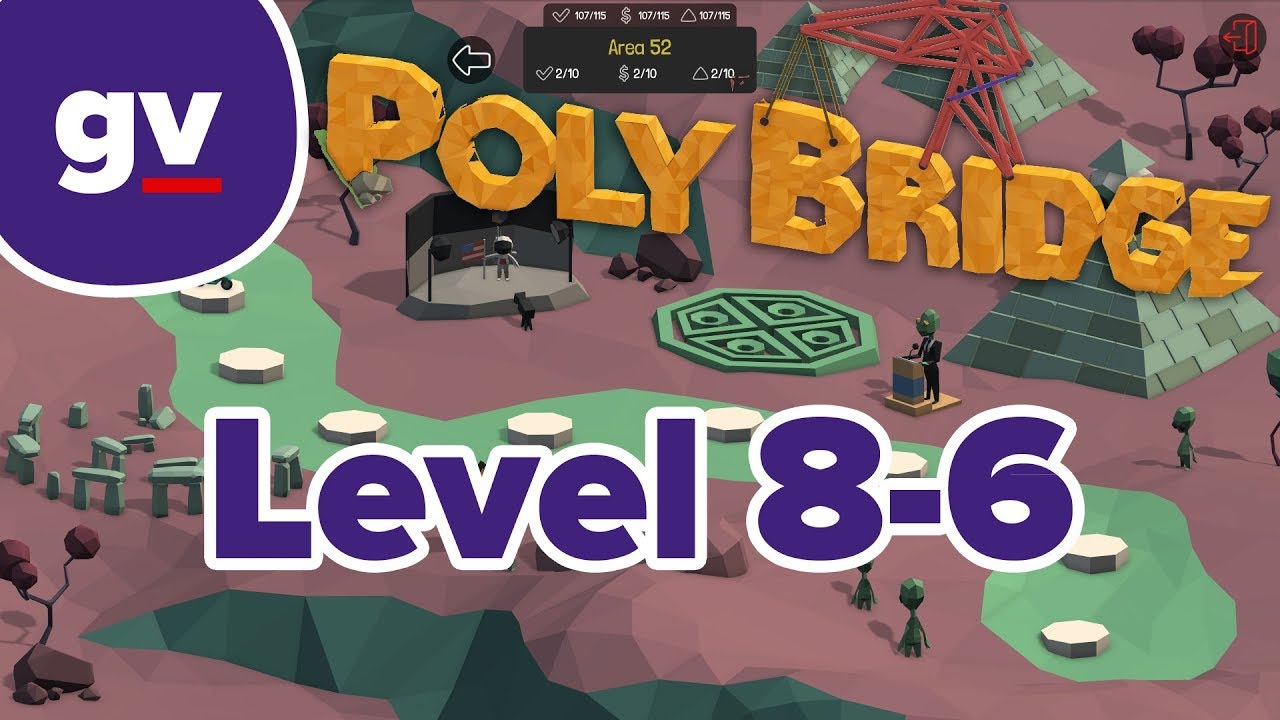 Poly Bridge 8-6: Nesting Buses (Solution)