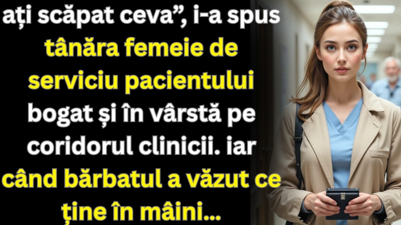 Ați scăpat asta, spuse femeia de serviciu pacientului  Văzând conținutul, a pălit