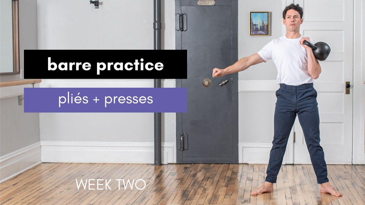 The Barre Class | 30 mins | KB Press + BW Pliés | A Complete #Stretch + Strength Workout | 2/7