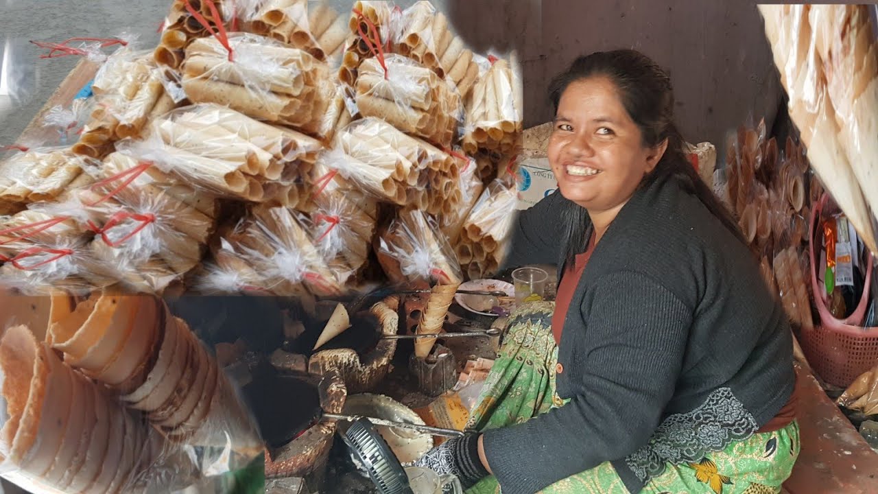 មកទិញនំថង់ងួនខ្មែររសជាតិស្រួយផ្អែមឆ្ងាញ់នៅទល់មុខវត្តសាមគ្គីរង្សី/Num thong nuon khmer /Khmer Cake