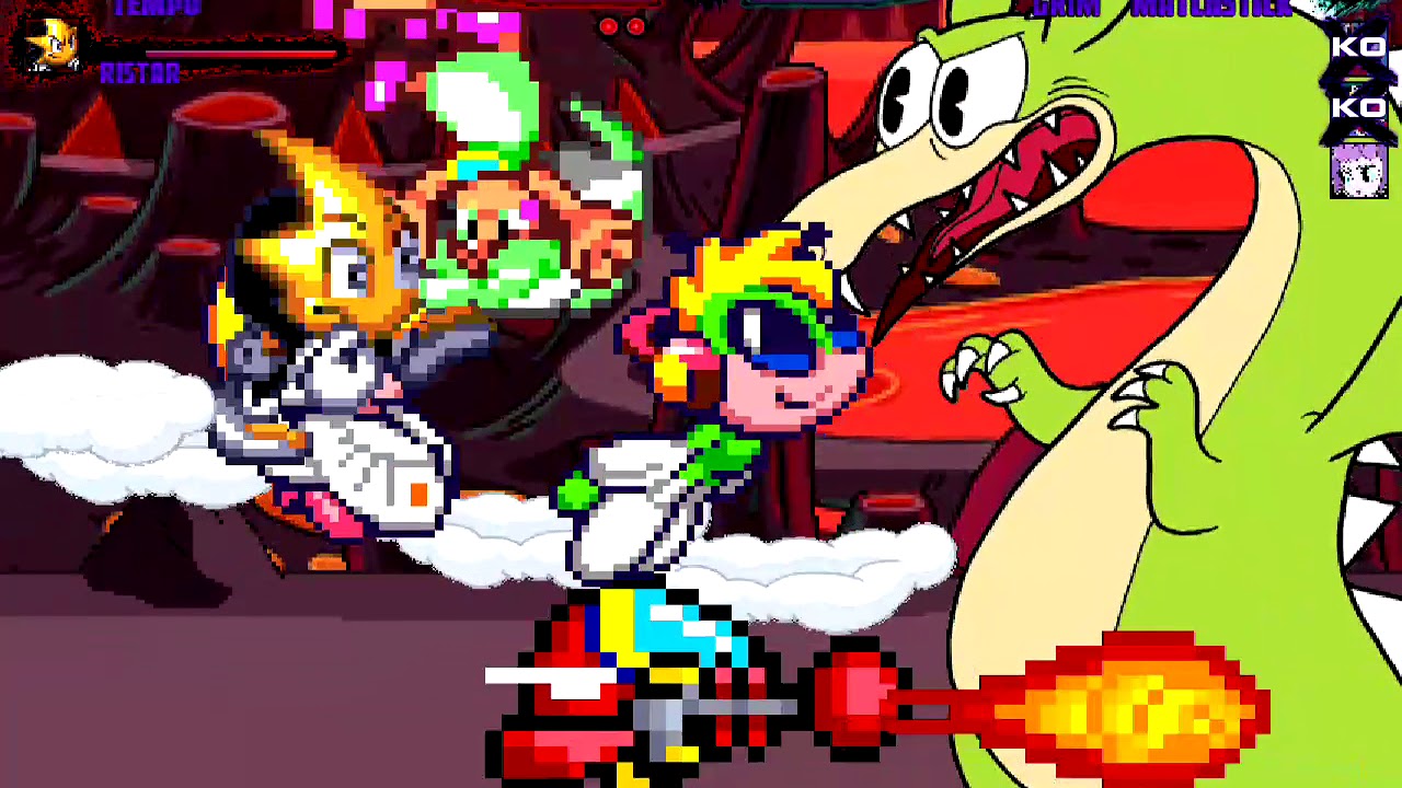 Mugen Request Tempo,Ristar,Asha & Opa-Opa vs Cuphead Bosses