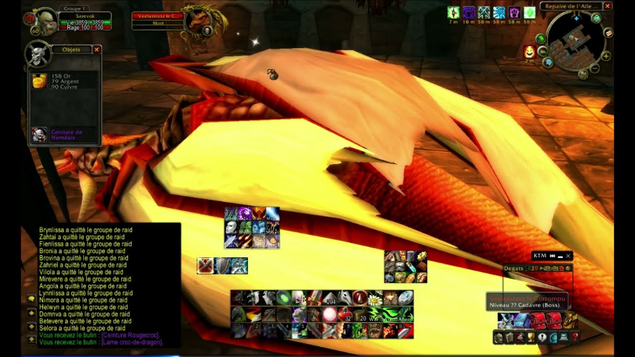 WoW Solocraft BWL - Vaelastrasz the Corrupt kill No VIP Horde Side