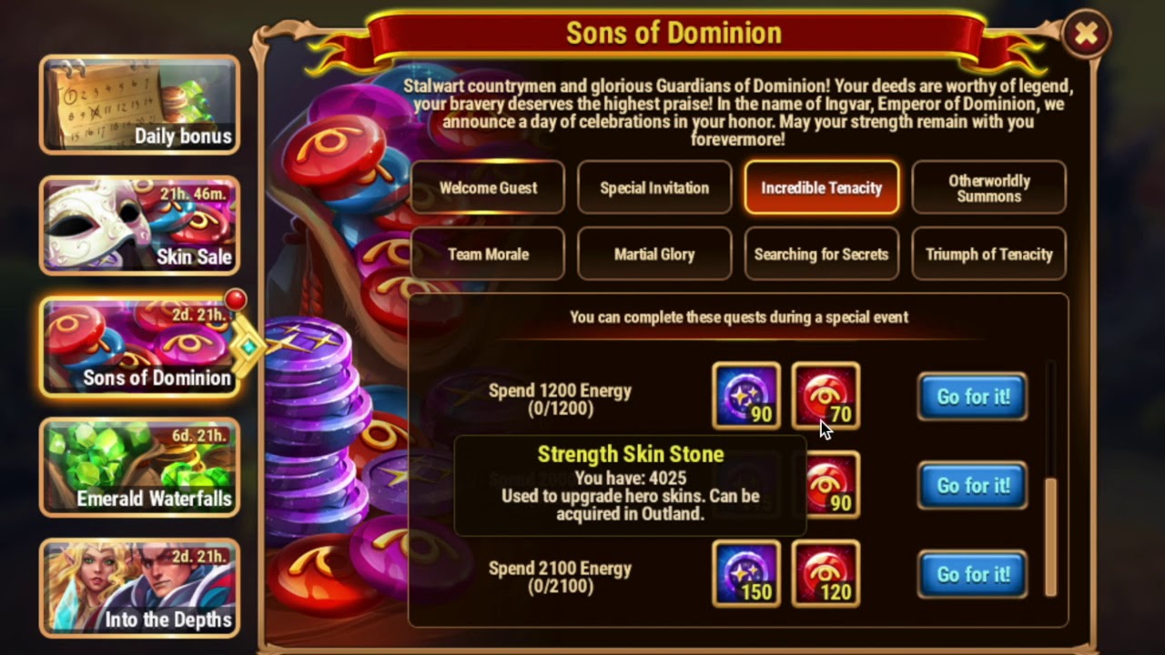 HERO WARS - FB Sons of Dominion Event