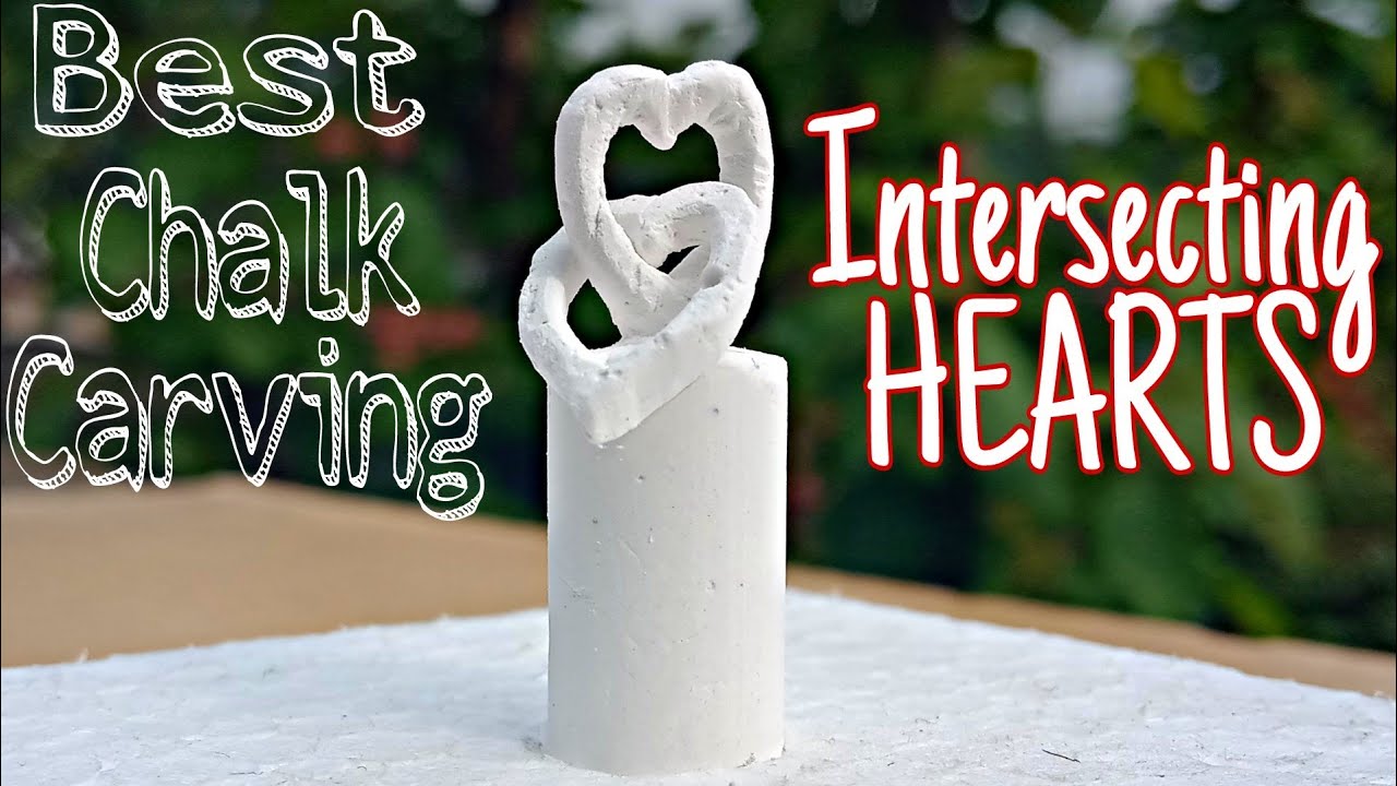 Awesome Carving of a Single CHALK into TWO Intersecting HEARTS- Part 2