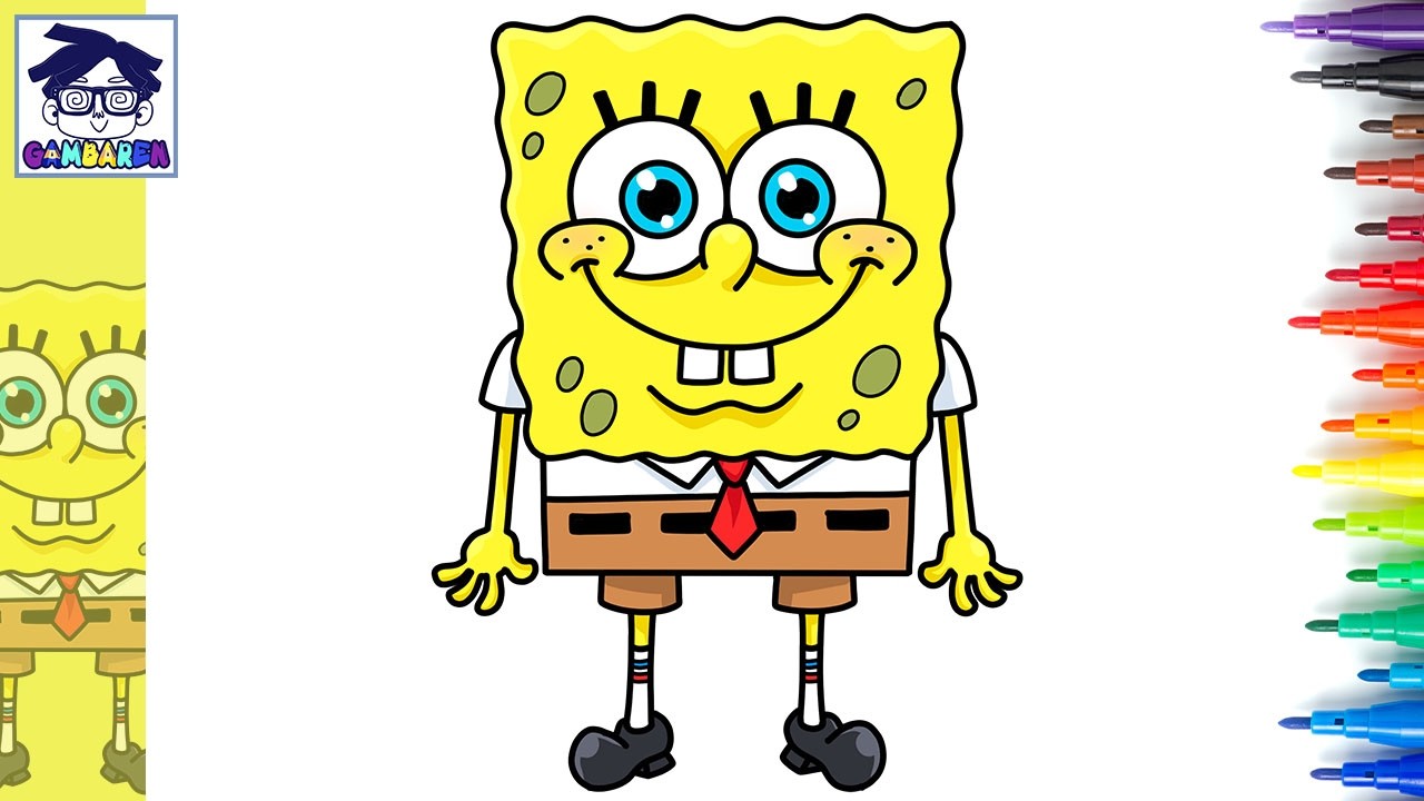 Cara Menggambar SpongeBob Squarepants | ANIMATION | SPONGEBOB SQUAREPANTS | Step by step