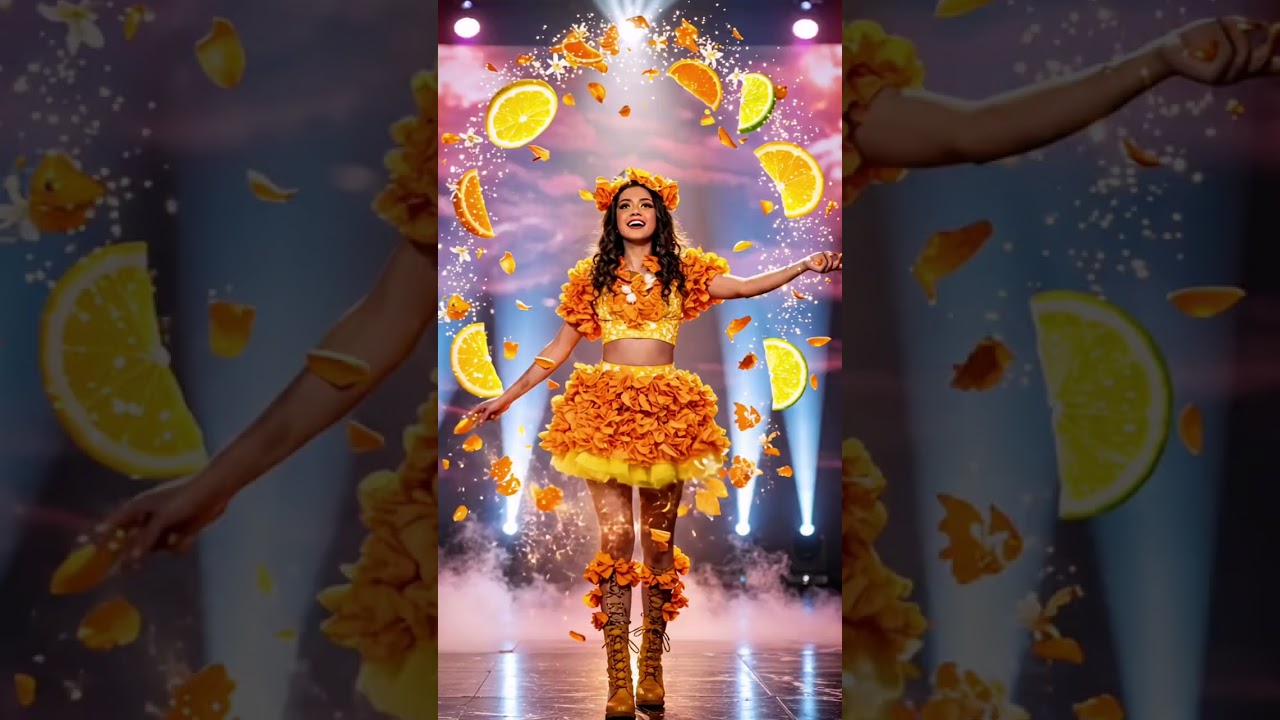 ✨ Citrus Blossom Dress Transformation on Stage 🌸🍊 | Magical Fashion Moment 