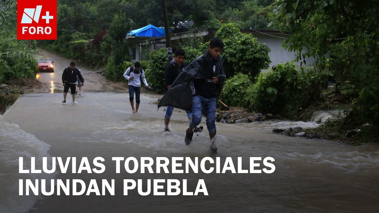 Fuertes lluvias inundan calles en Puebla; circulación colapsada por horas - Sábados de N+ FORO