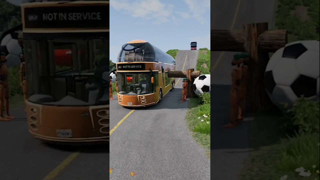 CAPSULE BUS VS LOGS TRUCK VS LOGS TRAP #mcqueen #beamngexperiments #kidsgamertech #beamng
